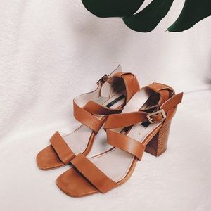 Summer Sandals - brown leather heels from Saks